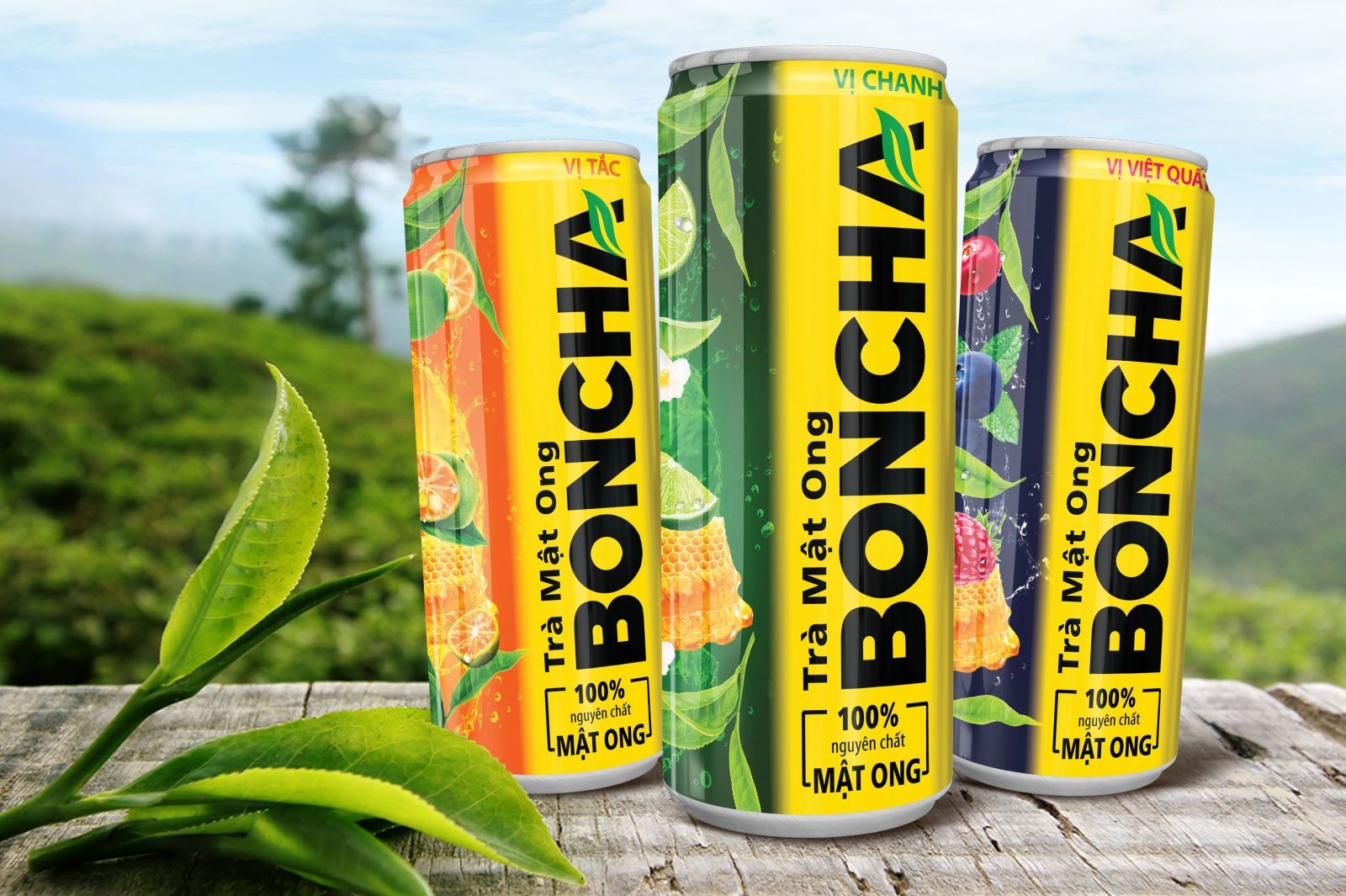 BONCHA với 3 vị sáng tạo Chanh, Tắc và Việt Quất. 