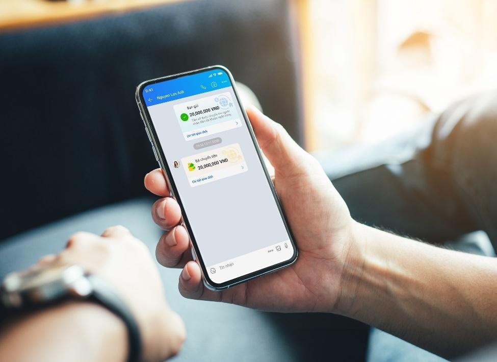 Thông báo giao dịch đã được tạo thành công sẽ được gửi về Zalo của người gửi để tiện theo dõi. Ảnh: Nguyên Thảo