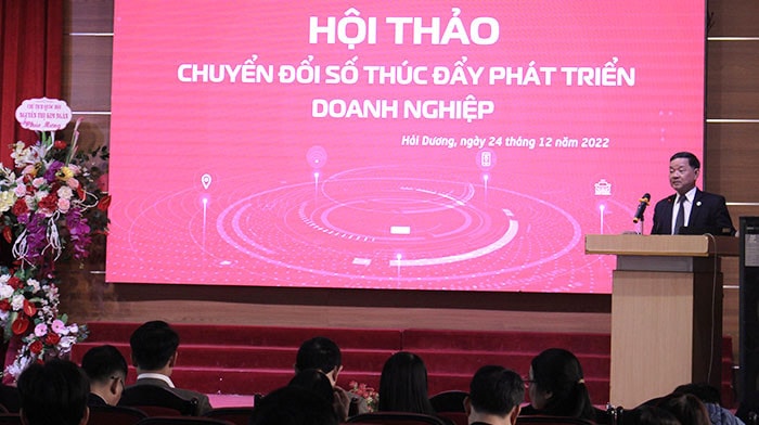 Mới đây, Hội thảo chuyển đổi số do Hiệp hội Doanh nghiệp tỉnh phối hợp Viettel Hải Dương tổ chức thu hút 60 doanh nghiệp thành viên tham gia.