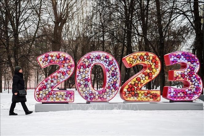Thủ đô Moskwa, Nga trang trí đường phố chào đón năm mới 2023.