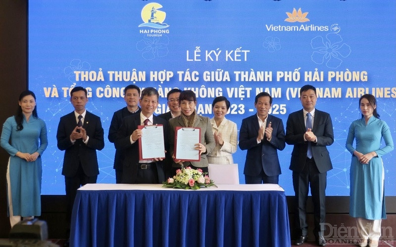 TP Hải Phòng với Vietnam Airlines đã ký thoả thuận hợp tác giai đoạn 2023 – 2025