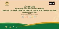 14/12: Lễ công bố Bộ ẩm thực tiêu biểu cụm Miền Trung