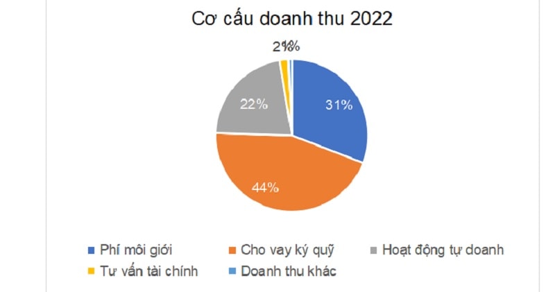 Cơ cấu doanh thu năm 2022 của HSC