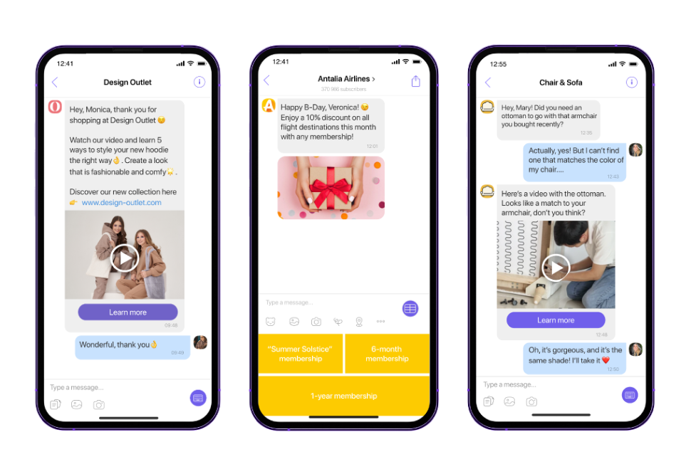 Tin nhắn kinh doanh và chatbot Viber tăng giá trị trọn đời của khách hàng.
