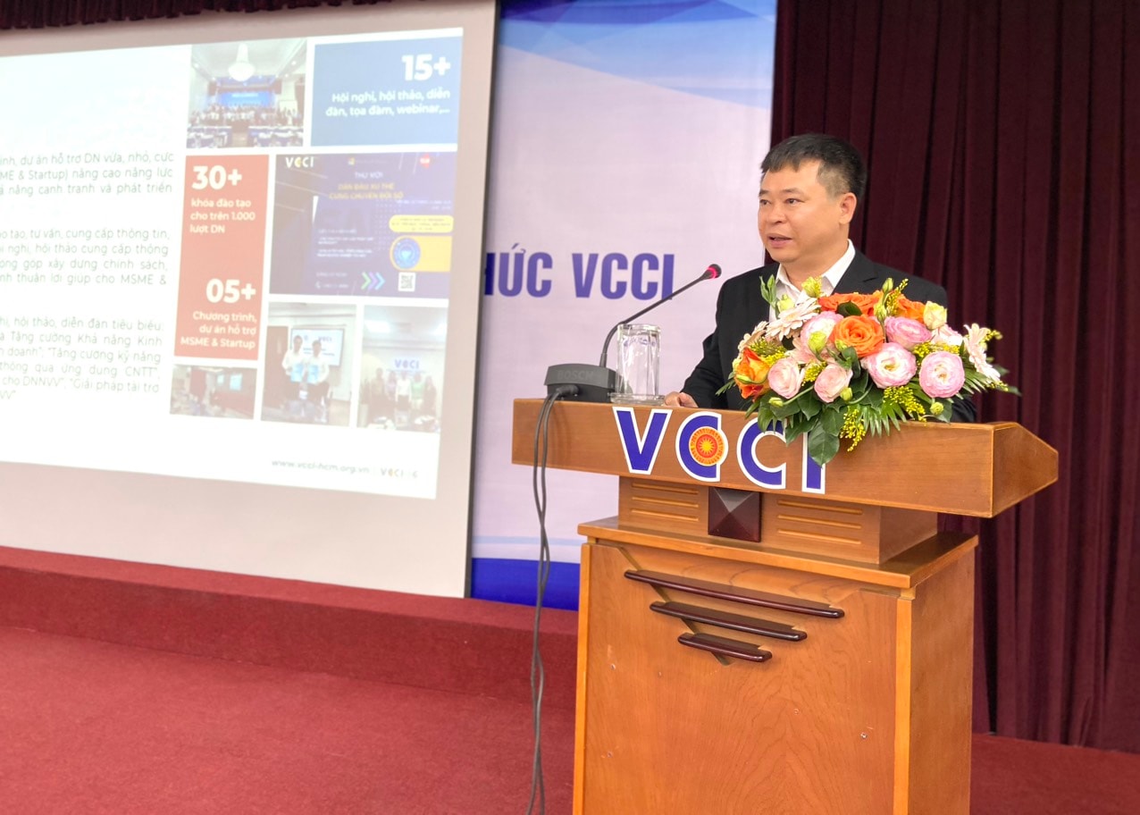 Giám VCCI HCM Trần Ngọc Liêm phát biểu tại buổi lễ - Ảnh: Đình Đại.