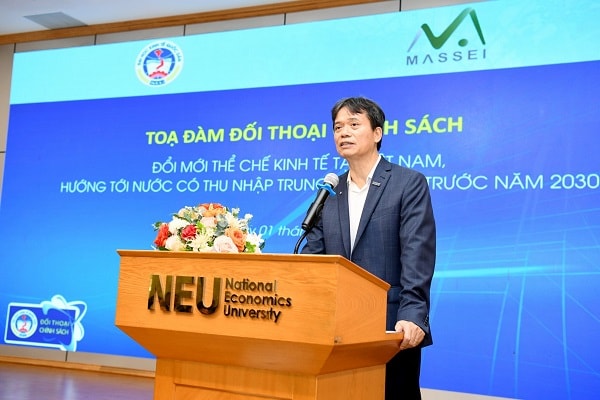 GS, TS, Phạm Hồng Chương, Hiệu trưởng trường Đại học Kinh tế quốc dân. Ảnh: Tuấn Anh