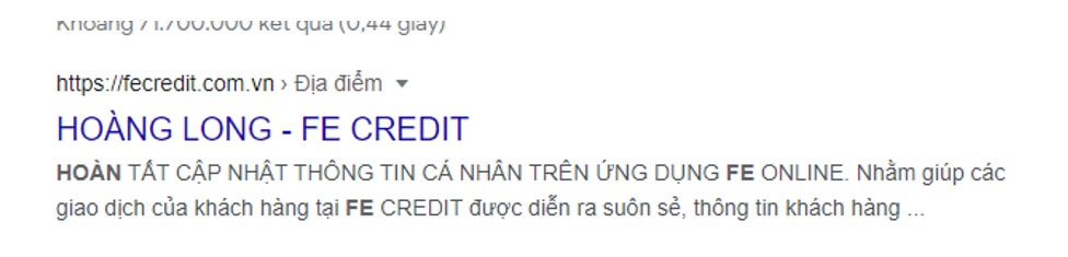 Thông tin giả mạo các đối tượng tạo ra trên website để lừa khách hàng