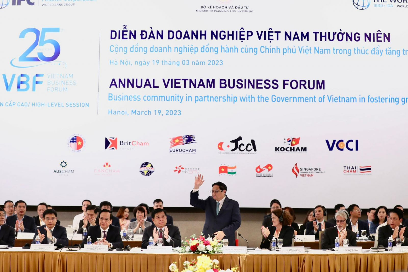 Thủ tướng Chính phủ Phạm Minh Chính dự Diễn đàn Doanh nghiệp Việt Nam 2023 (ảnh: Đức Trung)