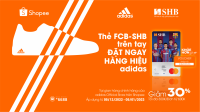 Giảm 30% khi mua sản phẩm Adidas bằng thẻ thể thao SHB – FCB mastercard