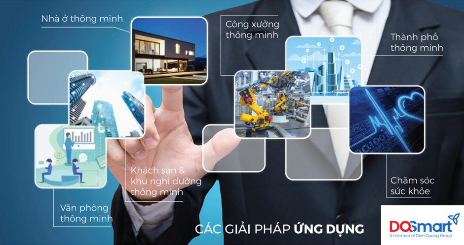 các giải pháp DQSmart đang cung cấp bao gồm: Giải pháp Đô thị thông minh Smart City, Cao ốc thông minh Smart Building, Căn hộ Thông Minh Smart Home, Chiếu sáng toàn diện Smart Lighting