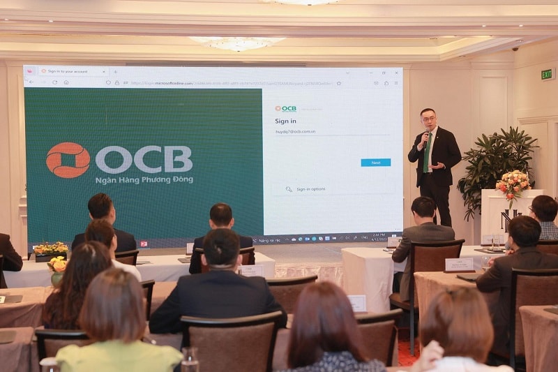 Đại diện Khối Quản lý Rủi ro OCB thực hiện demo nền tảng quản lý vốn theo Basel II Nâng cao cho rủi ro tín dụng