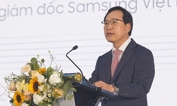 Ông Choi Joo Ho, Tổng giám đốc Samsung Việt Nam, tại một sự kiện của tập đoàn. Ảnh: Samsung