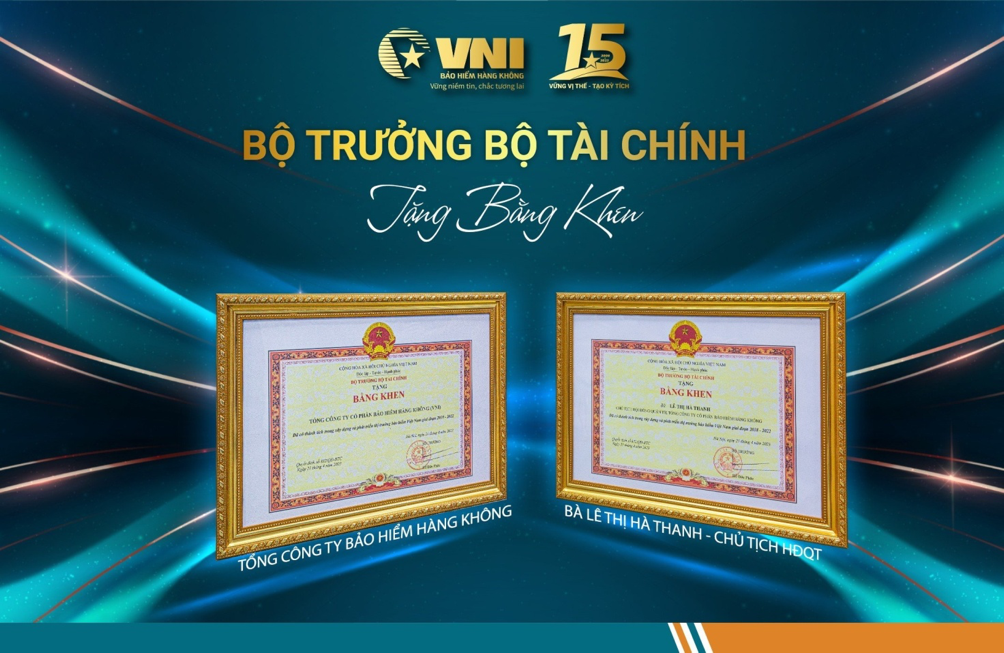 tập thể VNI và cá nhân Chủ tịch HĐQT Lê Thị Hà Thanh vinh dự đón nhận Bằng khen của Bộ trưởng Bộ Tài chính về những thành tích đã đạt được.