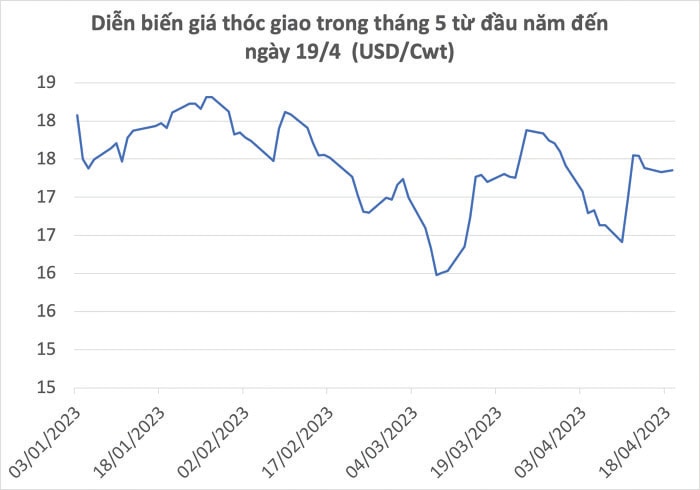  Dự báo niên vụ 2022-2023, toàn cầu sẽ thiếu hụt 8,7 triệu tấn gạo. Nguồn: Investing