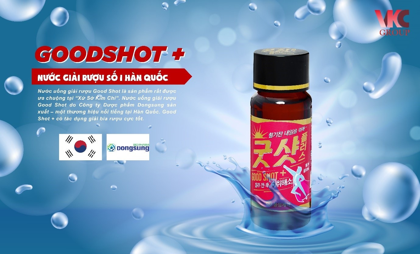 Good Shot Plus hỗ trợ làm dịu cơn say và giảm tác dụng của rượu, bia.