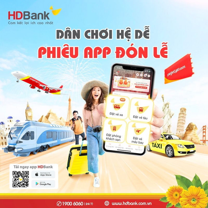  Rất nhiều ưu đãi hấp dẫn dành cho người dùng trên App HDBank vào dịp lễ, ngày đôi, cũng là chất xúc tác cho các giao dịch số gia tăng.