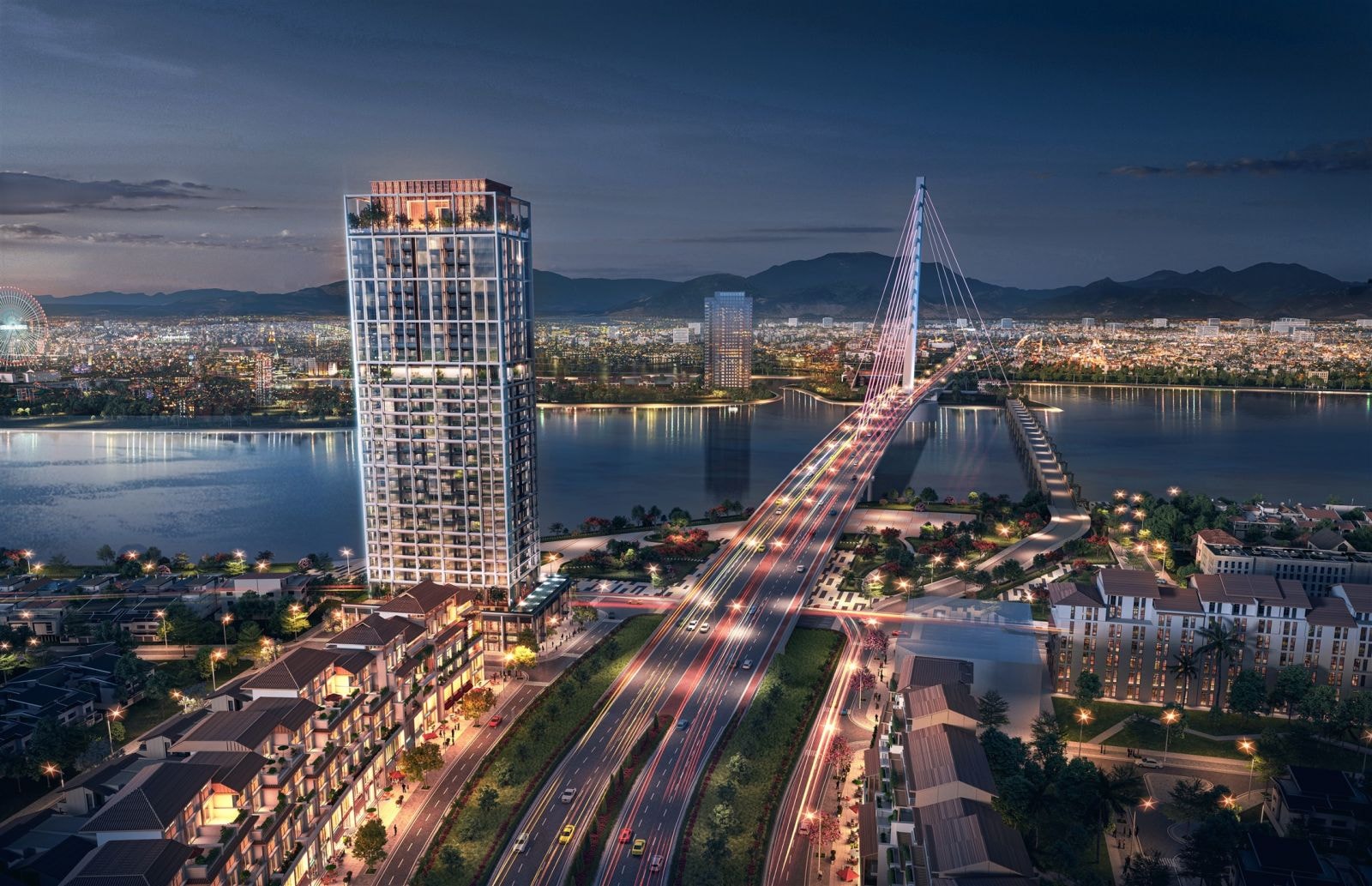 Sun Cosmo Residence Da Nang mang phong cách hiện đại, năng động. (Ảnh phối cảnh minh họa)