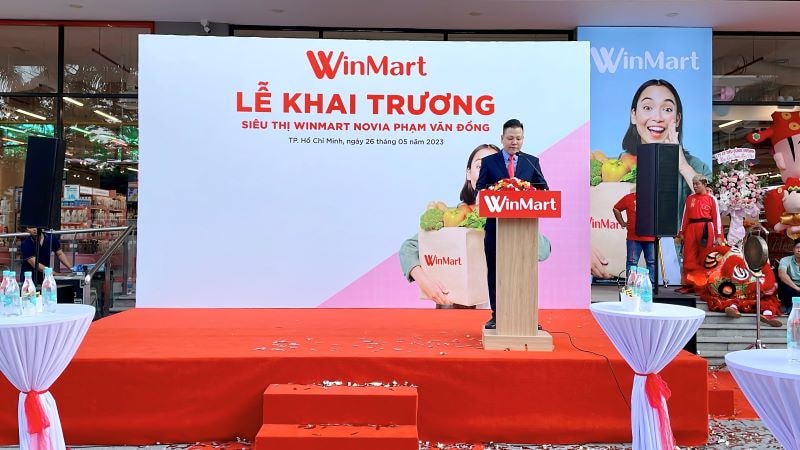 Đại diện Winmart phát biểu khai trương siêu thị