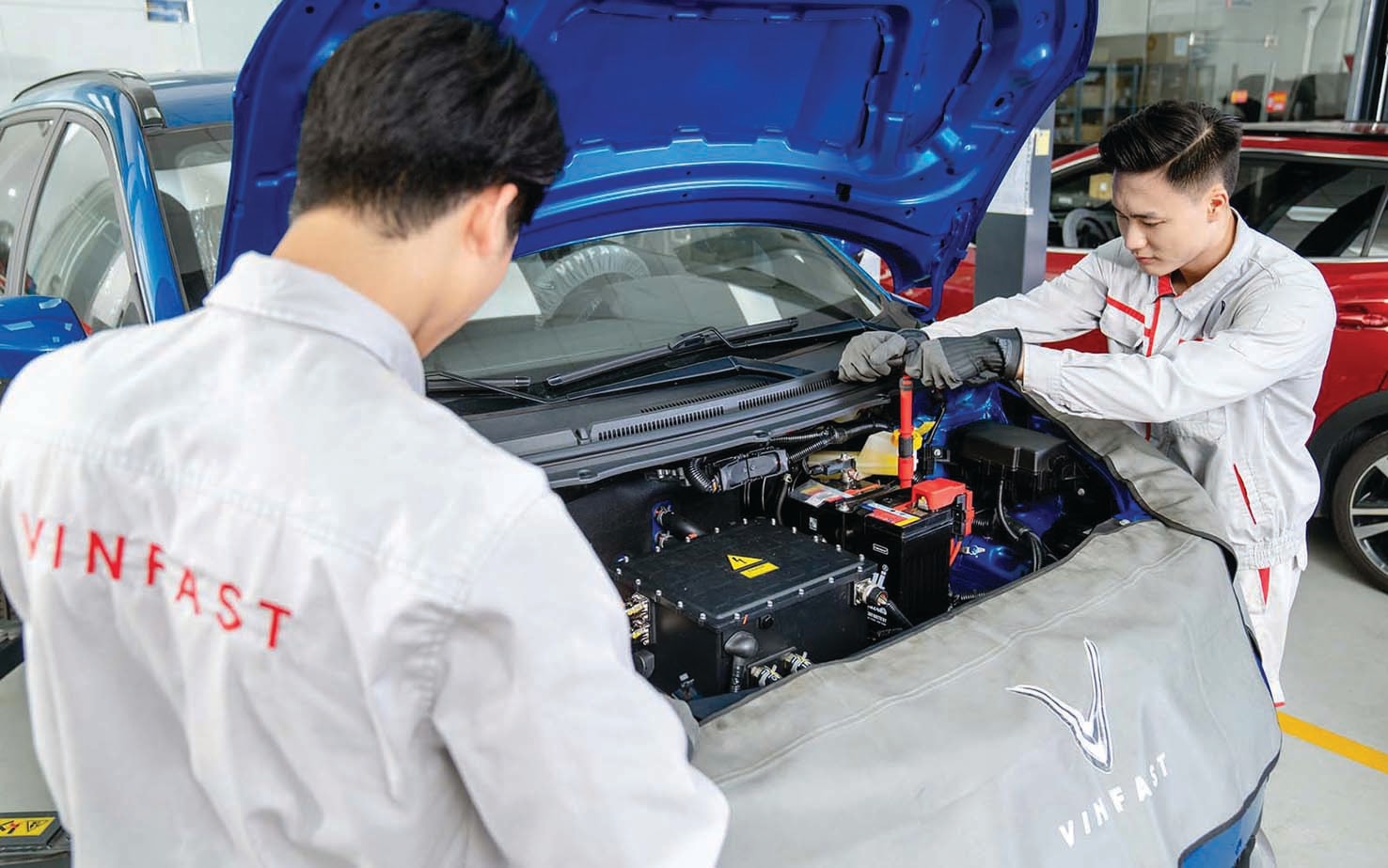 p/Nhà máy VinES, Khu kinh tế Vũng Áng, Hà Tĩnh cung cấp pin lithium dành cho các dòng xe ô tô điện của VinFast. Ảnh: BHT