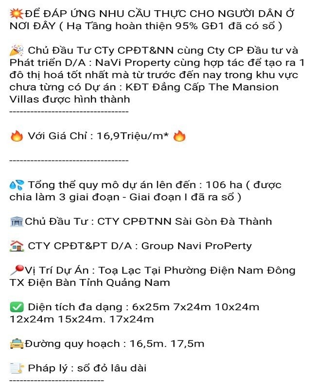 Hàng loạt thông tin rao bán đất xuất hiện trên mạng xã hội sau khi Navi