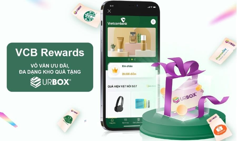 Vietcombank và UrBox ra mắt quà tặng UrBox trong chương trình khách hàng thân thiết VCB Rewards.