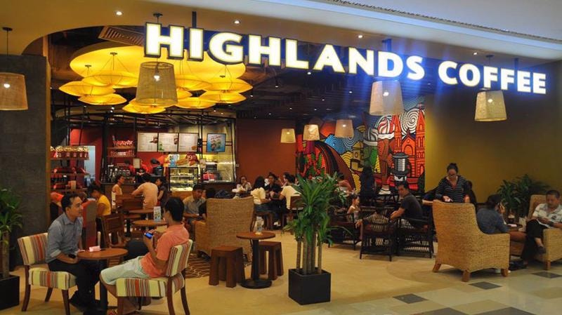 Highland Coffee cũng đang đạt con số khoảng 600 cửa hàng.