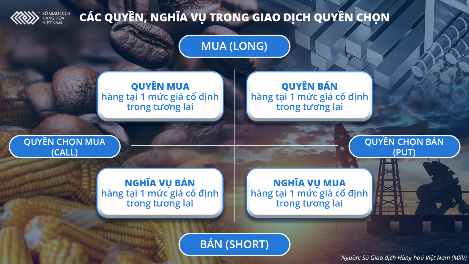 Các vị thế mua và bán trong giao dịch hợp đồng quyền chọn