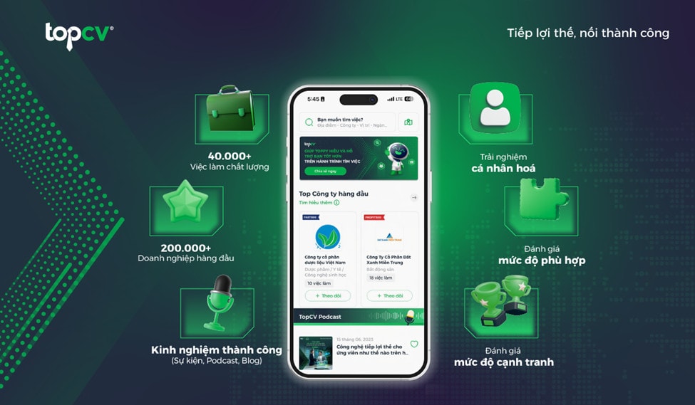 Giao diện app TopCV 