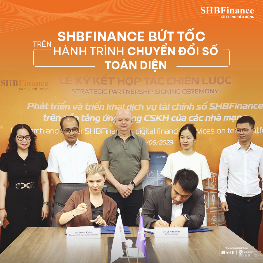 SHBFinance đã chính thức ký kết hợp tác chiến lược với Vega Fintech trong việc triển khai các sản phẩm tín dụng tiêu dùng số