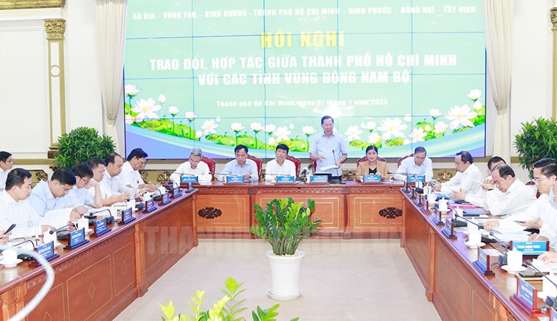 TPHCM tổ chức Hội nghị trao đổi, hợp tác giữa TPHCM và các tỉnh vùng Đông Nam bộ - Ảnh: THANHUYTPHCM.VN.