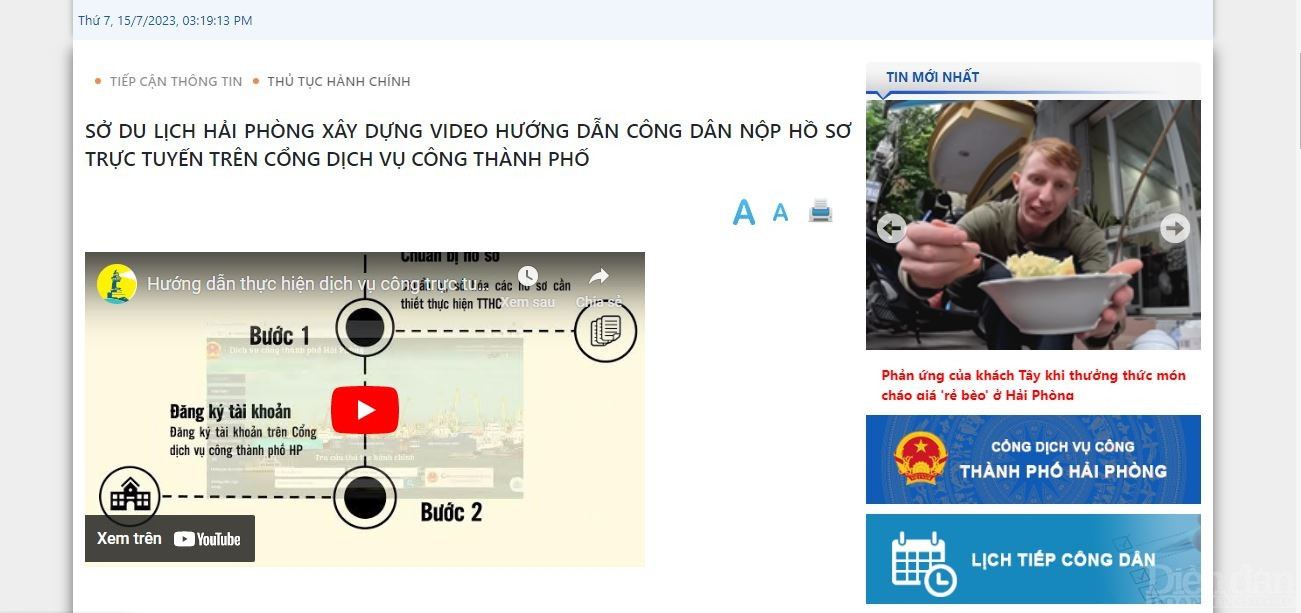 Ngành du lịch Hải Phòng xây dựng video hướng dẫn doanh nghiệp thực hiện dịch vụ công trực tuyến