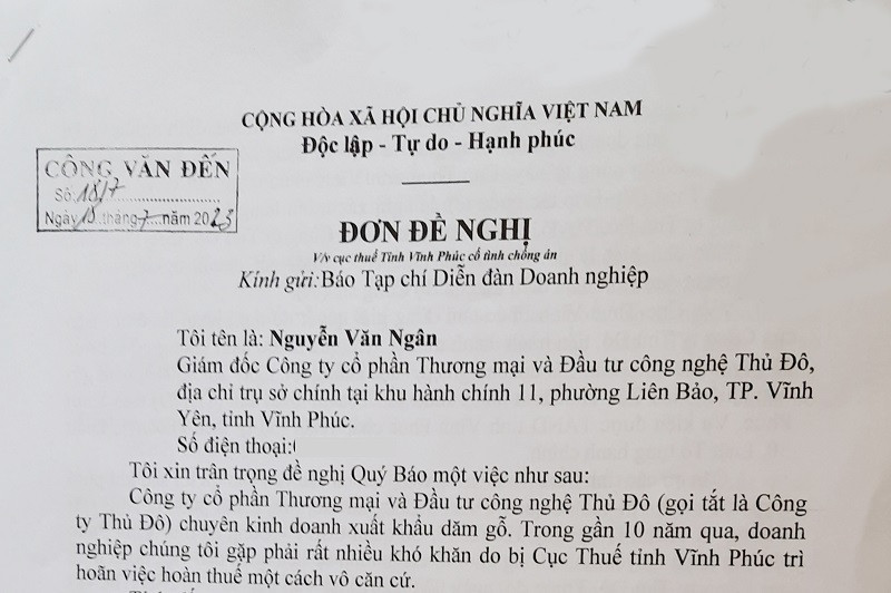 Công ty CP Thương mại và Đầu tư công nghiệp Thủ Đô gặp khó khăn vì bị 