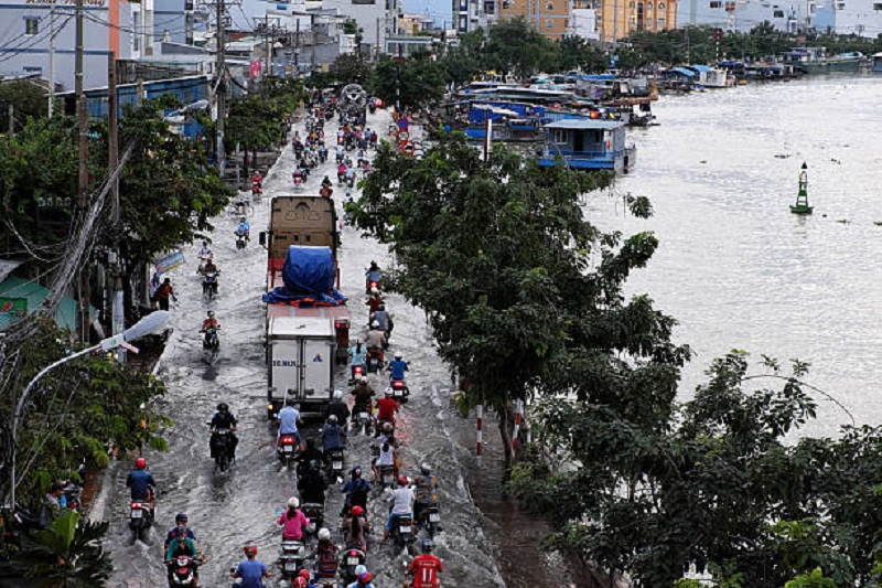 Triều cường tại TP. Hồ Chí Minh. Ảnh: Getty Image