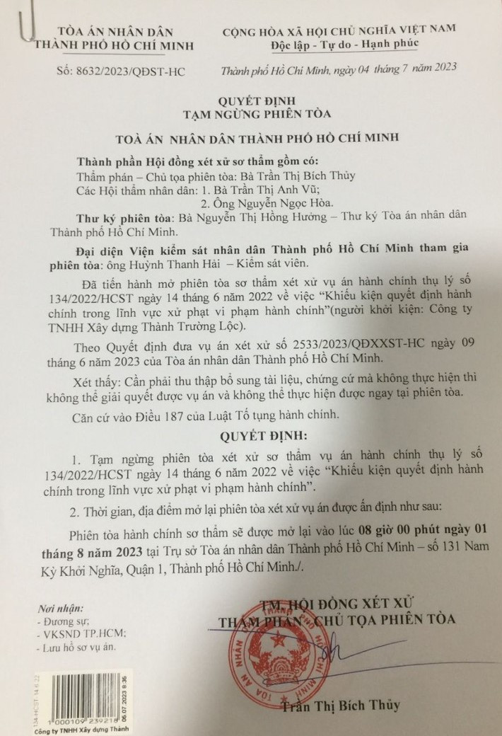 TAND TP.HCM dự kiến sẽ đưa vụ kiện ra xét xử vào ngày 1/8/2023.