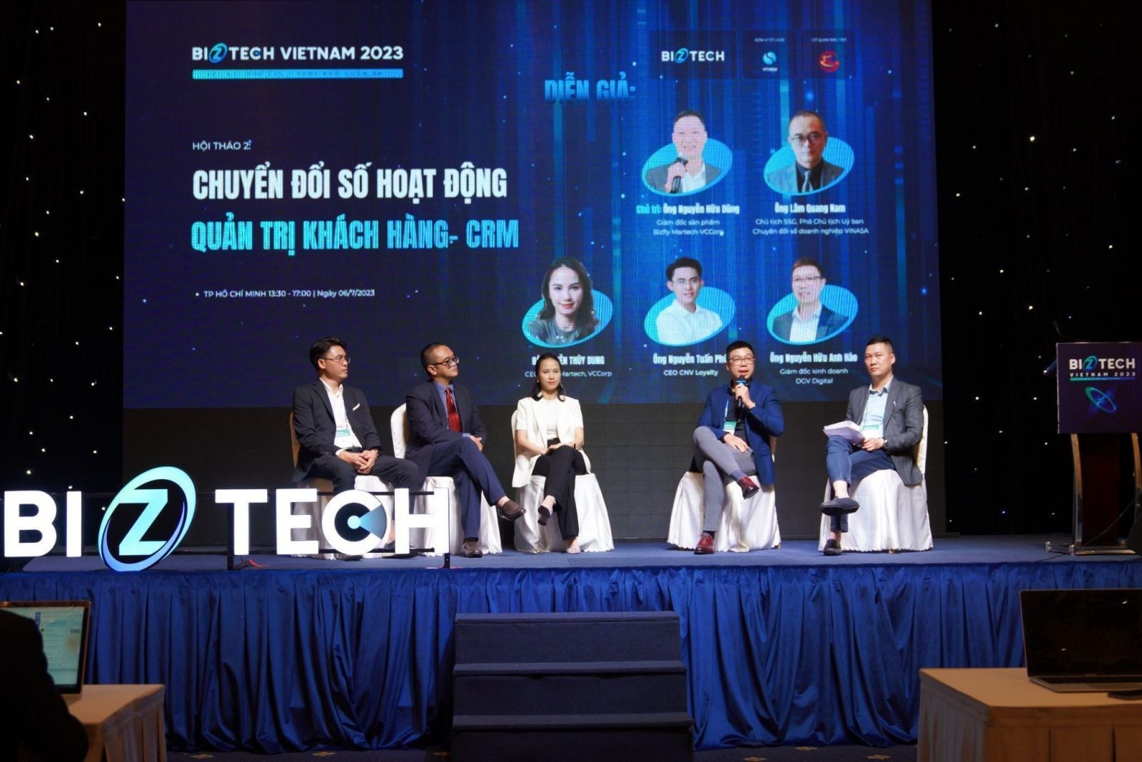 Đại diện DGV Digital trao đổi tại tọa đàm trong khuôn khổ sự kiện Biztech 2023.