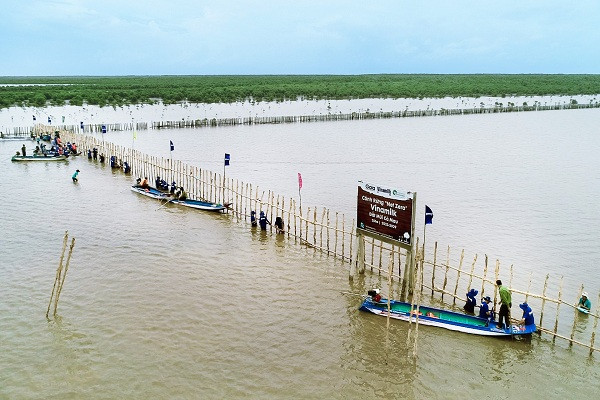 Tuy thời tiết mưa gió nhưng các nhân viên Vinamilk đã cùng Gaia và các cán bộ Vườn Quốc gia hoàn thành việc dựng hàng rào khoanh nuôi cho dự án 25ha tại vùng lõi Vườn Quốc gia ngày 18/8 vừa qua.