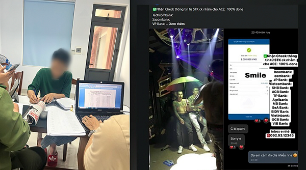 Thông tin mua bán tài khoản ngân hàng trên mạng và đối tượng liên quan bị triệu tập (ảnh Công an TP. Đà Nẵng cung cấp)