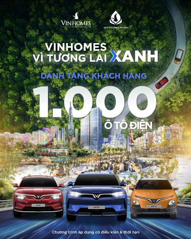 Chương trình tặng 1.000 xe điện nhằm hưởng ứng Quỹ Vì Tương lai xanh do Vingroup khởi xướng