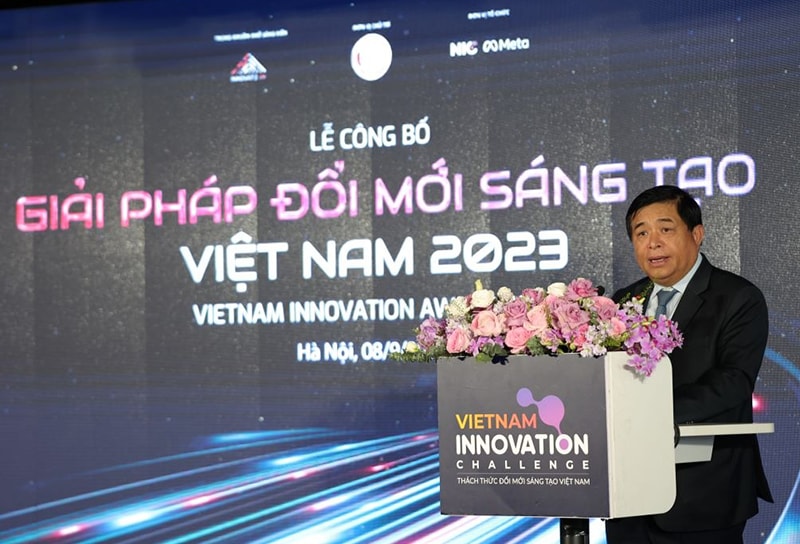 Bộ trưởng Bộ KH&ĐT Nguyễn Chí Dũng phát biểu Lễ công bố Giải pháp Đổi mới sáng tạo Việt Nam 2023 