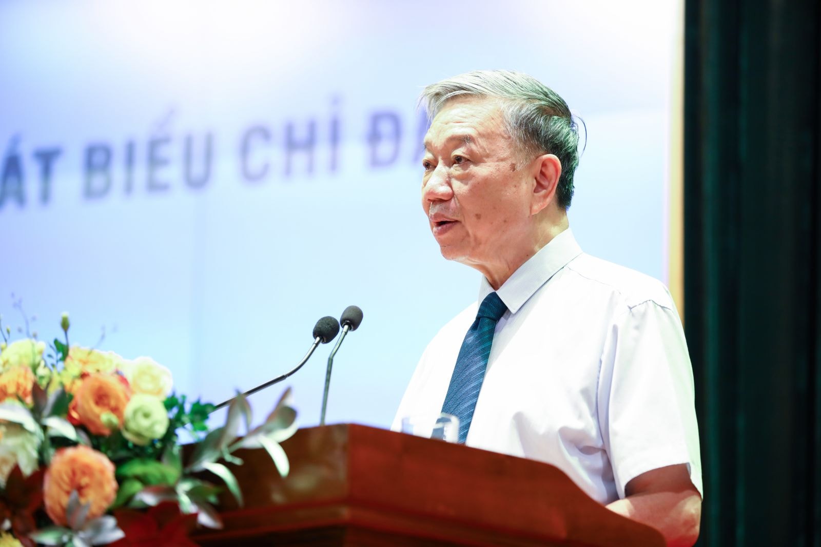 Đại tướng Tô Lâm - Ủy viên Bộ Chính trị, Bí thư Đảng ủy Công an Trung ương, Bộ trưởng Bộ Công an phát biểu tại lễ khai mạc