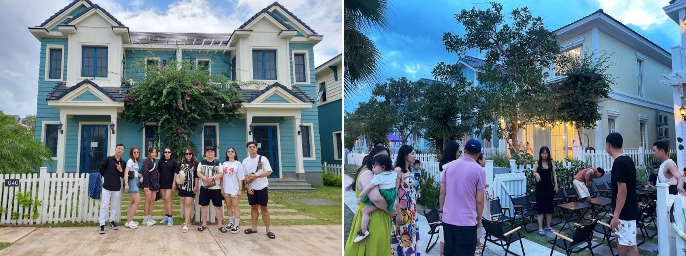Các biệt thự với không gian rộng thoáng được nhều gia đình, nhóm du khách yêu thích