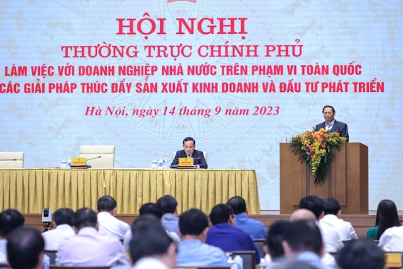 Hội nghị của Thường trực Chính phủ làm việc với doanh nghiệp Nhà nước (DNNN) trên phạm vi toàn quốc về các giải pháp thúc đẩy sản xuất kinh doanh và đầu tư phát triển