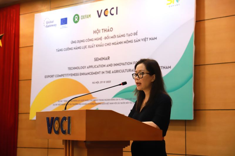 Bà Trần Thị Lan Anh, Tổng Thư ký VCCI phát biểu tại chương trình