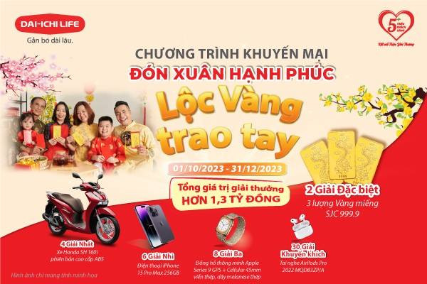 Dai-ichi Life Việt Nam triển khai chương trình khuyến mạip/“Đón Xuân Hạnh Phúc, Lộc Vàng Trao Tay” 