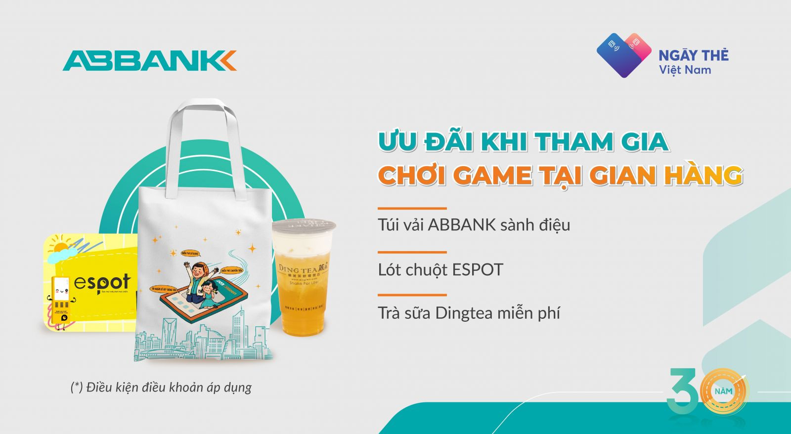 Phần thưởng dành cho khách hàng chơi game tại gian hàng ABBANK. 