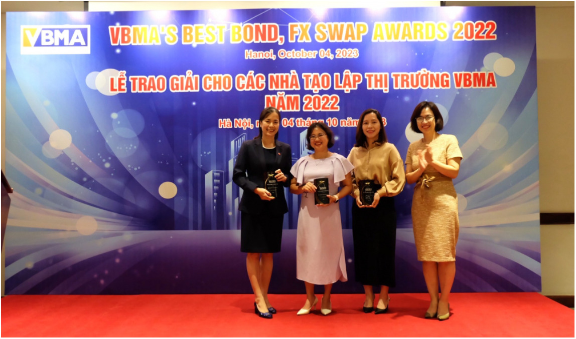 VBMA đã vinh danh Nhà tạo lập Thị trường giao dịch Repo nhiều nhất năm 2022 cho Vietcombank do không ngừng nỗ lực mở rộng quan hệ với các đối tác, nâng cao doanh số giao dịch.