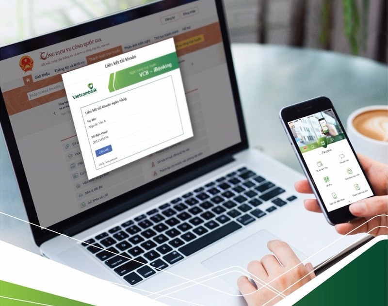 Ảnh minh họa: Vietcombank cung cấp dịch vụ thanh toán trực tuyến trên Cổng dịch vụ công quốc gia. Nguồn: Vietcombank