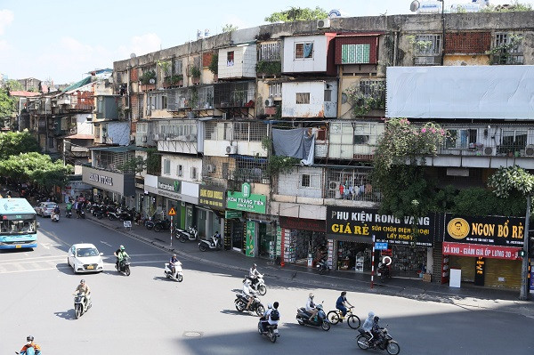 Khu chung cư cũ Kim Liên (quận Đống Đa, Hà Nội) trong kế hoạch cải tạo giai đoạn 2021-2023. Ảnh: Quang Vinh.