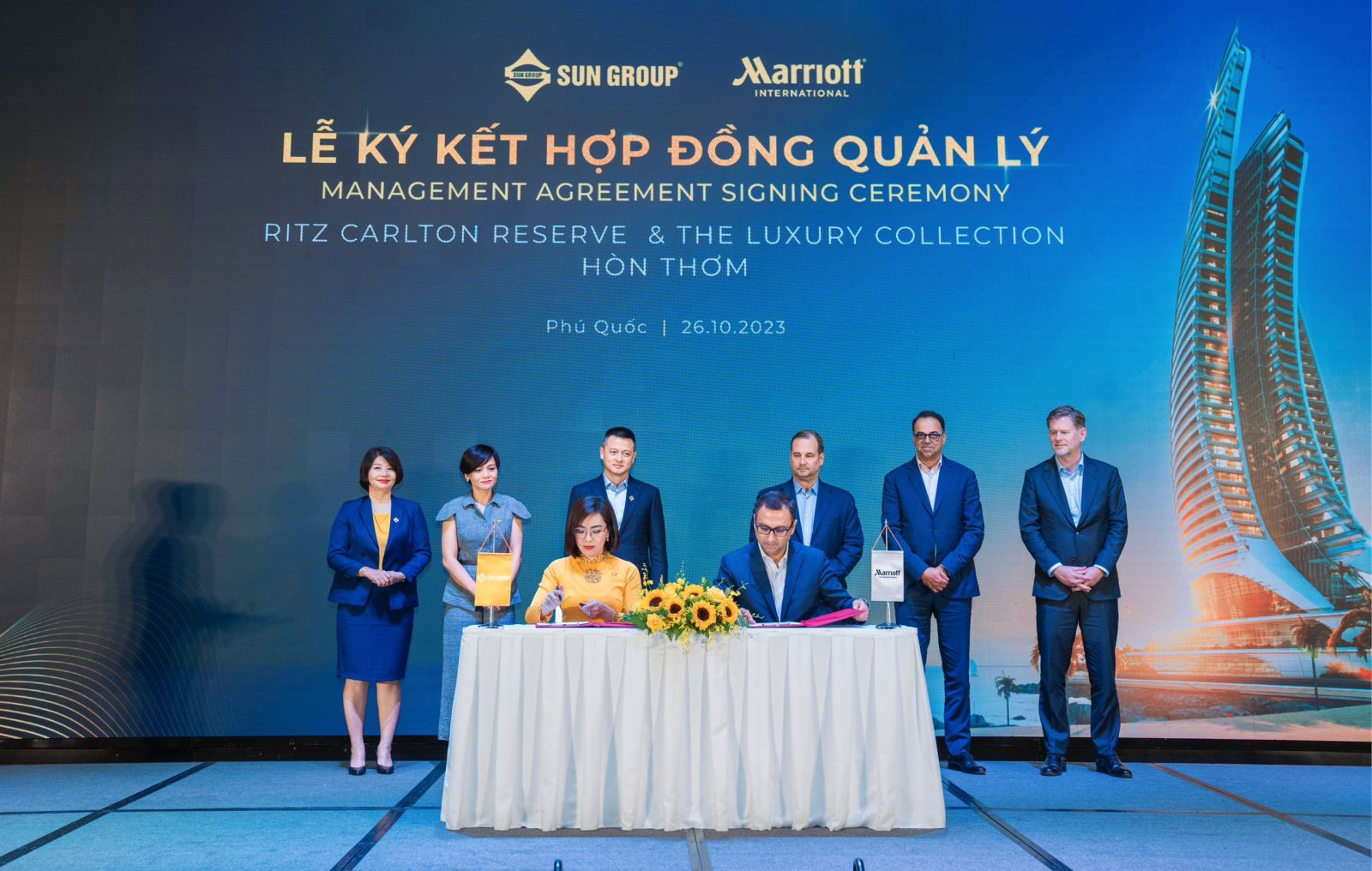 Sun Group cùng Marriott International chính thức ký kết quản lý 2 dự án nghỉ dưỡng cao cấp tại Hòn Thơm