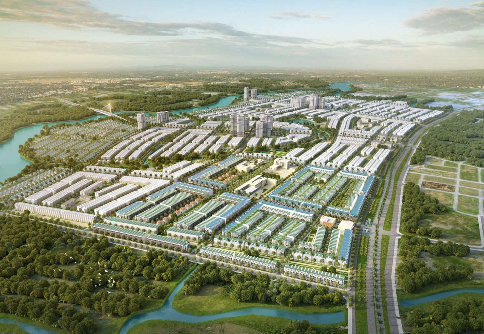 Phối cảnh tổng thể dự án T&T City Millennia tại Long An với quy mô 267ha.